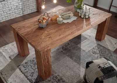 Produktbild von MASSIVMOEBEL24 Esstisch Teak 250x110x76 natur unbehandelt BASSANO #101