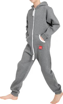 Produktbild von Basisstoff Yuppie Kinder Jumpsuit Jungen Mädchen Overall Dunkelgrau Gr. 158-164
