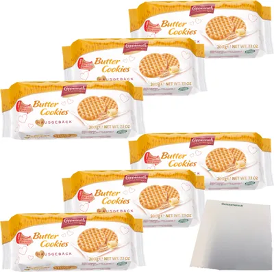 Produktbild von Coppenrath Butter Cookies Hausgebäck 6er Pack (6x200g Packung) + usy Block