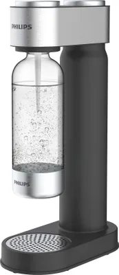 Produktbild von PHILIPS AQUA Soda Maker Wassersprudler + 425 g CO²-Zylinder + 1 PET-Flasche 1 Liter, schwarz