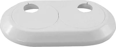 Produktbild von tecuro Doppel-Scharnierrosette Ø 15 mm, Rohrabstand einstellbar von 35 - 58 mm - weiß