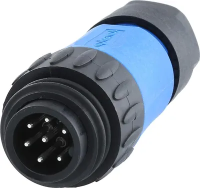 Produktbild von Amphenol RD24-KSG Kabelsteckverbinder, inkl. Zugentlastung gerade Stift Lötanschluss, Polzahl 6+PE Kabelabgang gerade,
