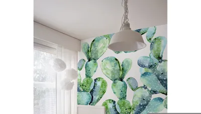 Produktbild von Coloray Fototapete 312x219 cm An Einer Wand Latex Latextapete -  Kaktusentwurf.