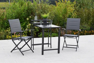Produktbild von Merxx "Florenz" Set 3tlg., 2 Klappsessel, 1 Balkonklappentisch, Aluminium/Textil