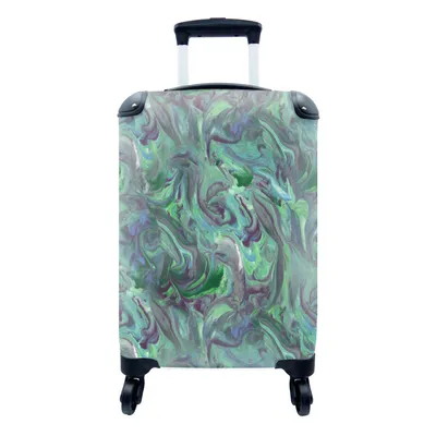 Produktbild von MuchoWow® Koffer Handgepäck Trolley Rollkoffer Kleine Reisekoffer mit 4 Rollen - Abstrakt - Marmor - Farbe - Muster - Cabin Size < 55x40x23 cm & 55x40x20 cm - Fotokoffer - Kabinenkoffer - Boardgepäck - Reise-Box - Reisekoffer - Reisegepäck - Koffer mit Bild - Trolley für Kinder