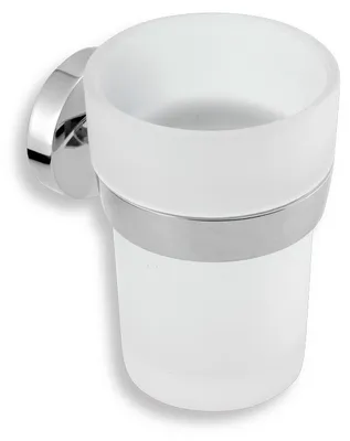 Produktbild von Novaservis Zahnbürsten- und Zahnpastahalter aus Glas, Metalia 11, Chrom