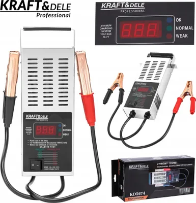 Zdjęcie produktu dla Tester Cyfrowy do Sprawdzania Akumulatorów 12V 150-1400A Kraft&Dele