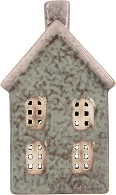 Immagine prodotto di Clayre & Eef Portacandele House 8x7x14 cm in Vetroceramica verde