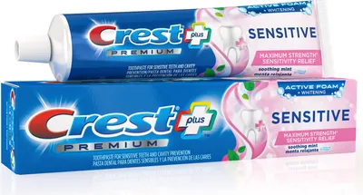 Produktbild von Crest | Sensitive zubná pasta, zubná pasta s fluoridom, biele zuby, proti zubnému kazu, svieži dych | Mäta pieporná - 198 g