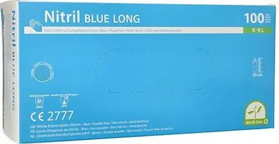 Produktbild von "Medi-Inn" Handschuhe Nitril puderfrei "Long" blau Größe: L
