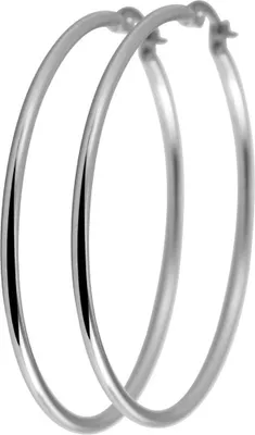 Produktbild von Akzent Damen Creolen 45 mm Edelstahl Ohrringe silberfarbig