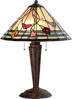 Produktbild von Casa Padrino Luxus Tiffany Tischleuchte Mehrfarbig / Antik Bronze Ø 40 x H. 62 cm - Tiffany Schreibtischleuchte - Wohnzimmer Deko Leuchte - Scheibtisch Deko Leuchte - Luxus Tiffany Leuchten