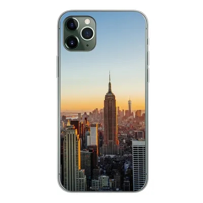 Produktbild von MuchoWow® Handyhülle Schutzhülle Hülle für iPhone 11 Pro Max New York - Skyline - Sonnenuntergang Silikon Softcase Handy Hülle - Schutz