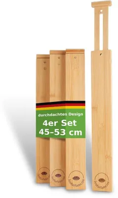 Image de Organiseur de tiroir en bambou, séparateur de tiroir en bois, organiseur de tiroir, 45-53 cm