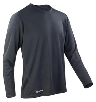 Produktbild von SPIRO S254M | Mens Quick Dry Trainings Longsleeve T-Shirt - Farbe: Black - Größe: M