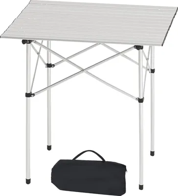 Immagine prodotto di SucceBuy tavolo pieghevole tavolo da buffet portatile multiuso 70 cm, tavolo quadrato in alluminio (per 2-4 persone) con borsa per il trasporto, tavolo da giardino tavolo da campeggio per feste, picnic, campeggio, barbecue e grigliate, argento