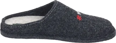 Produktbild von Dr. Brinkmann Damen Hausschuh Pantoffel Wollfilz gestickter Schriftzug, Größe:41 EU, Farbe:Grau