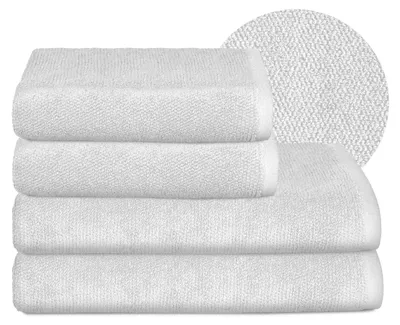 Produktbild von BEAUTEX Handtuch-Set Premium Frottier Sets, 100% Baumwolle 550g/m²,Weiß,Set: 2 Hand-, 2 Badetücher