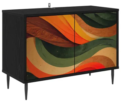 Produktbild von vidaXL TV-Schrank BONN 69 x 33 x 50,5 cm Schwarz Eichen-Optik