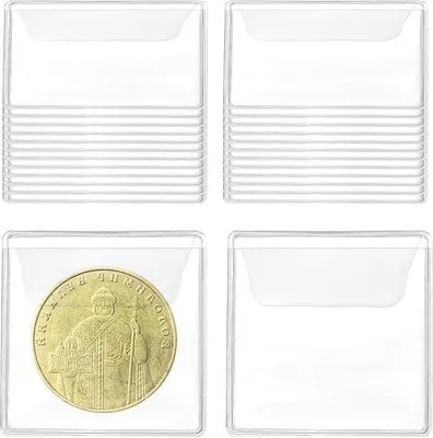 Image de Lot de 50 pochettes transparentes en plastique de 55 x 55 cm pour pièces de monnaie, bijoux et petits objets