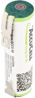 Productafbeelding van Li-ion batterij 18650, geschikt voor Bosch Ciso, 3,7V, 65x18,55mm, met 2,8mm en 4,8mm contactpunten