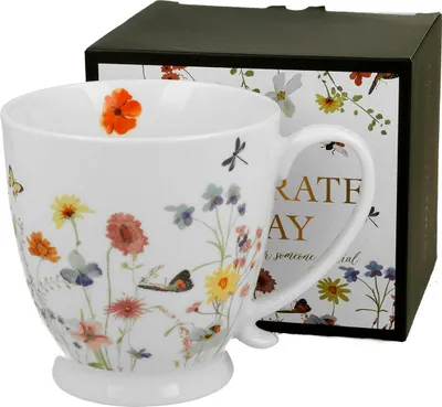 Produktbild von Duo | Porzellanbecher - 510 ml - Bunte Blumen - Elegantes Design - Ideal für Kaffee und Tee