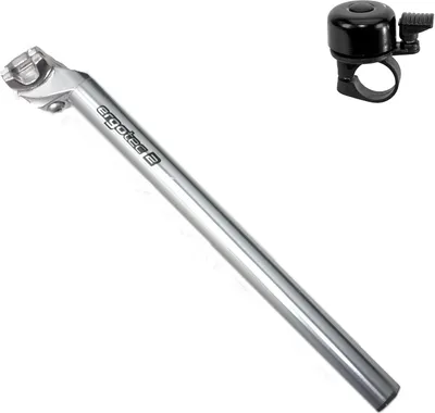 Produktbild von Ergotec Alu Fahrrad Sattelstütze Patentkopf 350 mm Ø 25,4 mm Silber inkl. Fahrradklingel