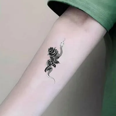 Produktbild von Temporäre Tattoos Schlange Fake Tattoo Aufkleber Death Eater Tattoos Temporär Mach Dich Glänzen (Schlange) - 12 Stück