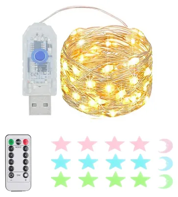 Productafbeelding van USB LED-lichtslinger, 100 LED's, 8 standen, timerfunctie