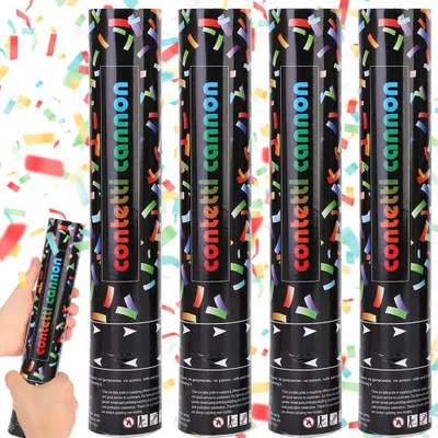 Image de Canon à confettis - Lot de 4 - Lance-confettis - 40 cm