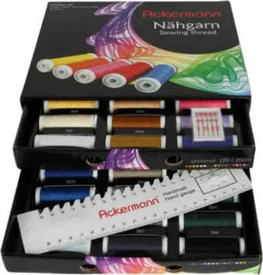 Produktbild von Ackermann Nähgarn-Set matt 36 verschiedene Farben