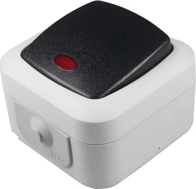 Produktbild von ChiliTec 20491 Feuchtraum Kontroll-Schalter, IP44 250V/ 10A, inkl. AP-Rahmen, grau