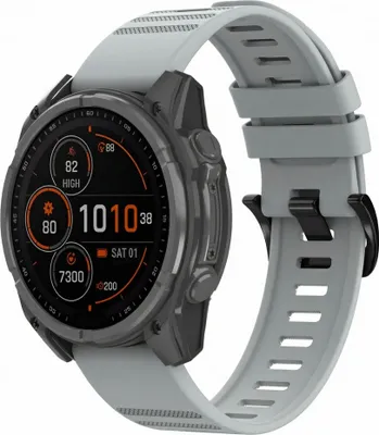 Produktbild von imoshion QuickFit® Stripe Silikonarmband - Garmin 22 mm Anschluss - Grau