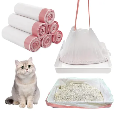 Produktbild von Katzenbak-Liner, 60 Stück, 91x45 cm, mit Zugband, für die Katzentoilette