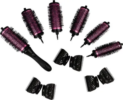 Imagen del producto de INF Set de 6 cepillos de pelo de aluminio y cobre rosa para dar volumen y estilizar