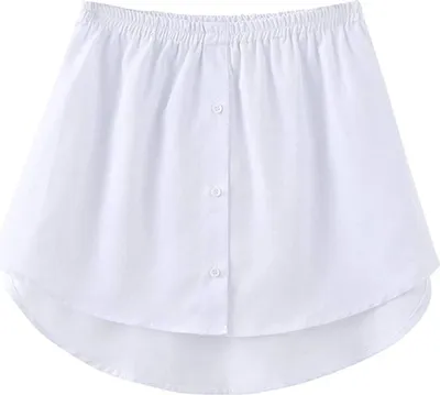 Produktbild von ASKSA Damen Mini Hemdverlängerungen Fake Top Lower Sweep mit Elastischem Taillenband, Weiß, 5XL