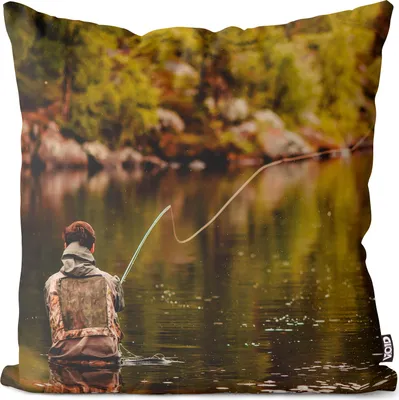 Produktbild von VOID Angler Boot See Angel Kissenbezug Kissenhülle Sofakissen Kissen Deko Outdoor-Kissen Dekokissen