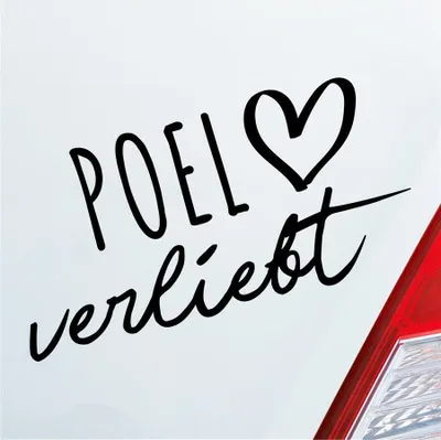 Produktbild von Auto Aufkleber Poel verliebt Herz Insel Ostsee Liebe Car 19x10 cm Schwarz Matt Sticker Heckscheibenaufkleber