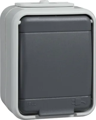 Image de prise à 1 voie en saillie44 gris clair/brillant - Prise 445009