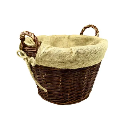Zdjęcie produktu dla Wiklinowy kosz ogrodowy 36 cm z jutą