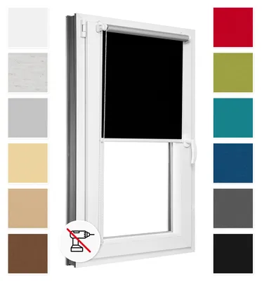 Obrázok produktu pre Estika Zatemňovacia roleta bez vŕtania - 100 x 220 cm - Čierna - Termoroleta