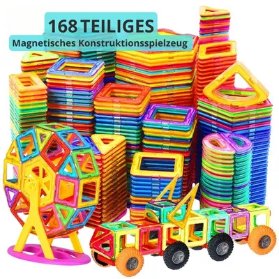 Produktbild von 168 teiliges magnetisches Konstruktionsspielzeug – Große Bausteine für Kinder