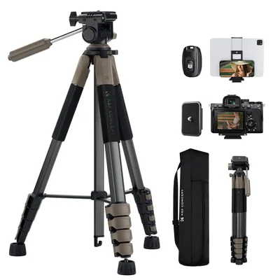Immagine prodotto di K&F CONCEPT, treppiede per fotocamera in alluminio, 190 cm, leggero, con custodia