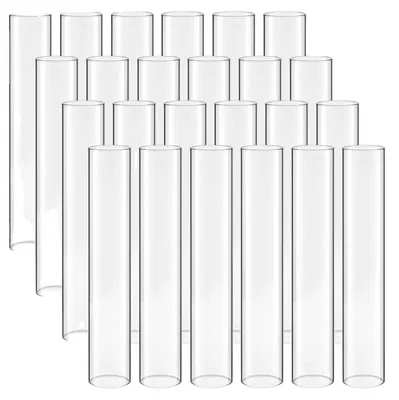 Produktbild von VEVOR Hurrikan Kerzenhalter Set mit 36 Stück, Φ 65 x 350 mm hohe klare Glaszylinder-Kerzenhalterhülle, hochborosilikatglas, Windschutz für Hochzeit, Tischmittelpunkt, Party, Wohnkultur