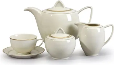 Produktbild von Thun 1794 Teeservice, tschechisches Porzellan, Lea, Elfenbein, Gold, Thun, 15 d.