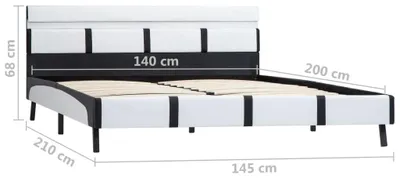 Produktbild von vidaXL Bettgestell mit LED Weiß Kunstleder 140x200 cm