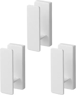 Immagine prodotto di Set di 3 ganci a parete bianchi Unyqoos® – ganci minimalisti in acciaio e ABS, dimensioni 3 x 2,4 x 6,5 cm, capacità di carico fino a 2 kg, inclusi tasselli e viti