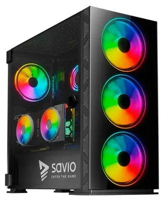 Produktbild von SAVIO PC Case Prime X1 ARGB Glass Schwarz