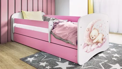 Immagine prodotto di Letto per bambini e ragazzi 70x140, 80x160, 80x180 cm - set completo con materasso, cassetto e protezione anticaduta
