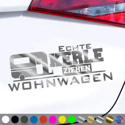 Produktbild von PantherPixel Echte Kerle Aufkleber Bus Camper Wohnmobil Wohnwagen Sticker Auto Geschenkidee Farbe Chrom-Silber